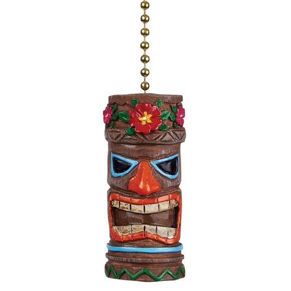 Ceiling Fan Pull Tiki Head Man Ceiling Fan Light Dimensional Pull - Picture 1 of 4